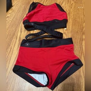 Red/Black 2 pc Dancewear
